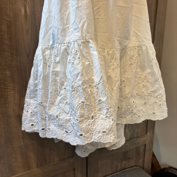 En Saison Anthro Juliet Puff Sleeve Eyelet Ruffle Big Bow Cutout Peasant Dress - Picture 6 of 11